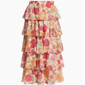 KIVARI CAMELA MIDI SKIRT FLORAL